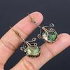 Green Amethyst Gemstone Earrings, 999 Copper Wire Wrapped Earrings, Handmade Antique Jewelry, Gift For Mother Day