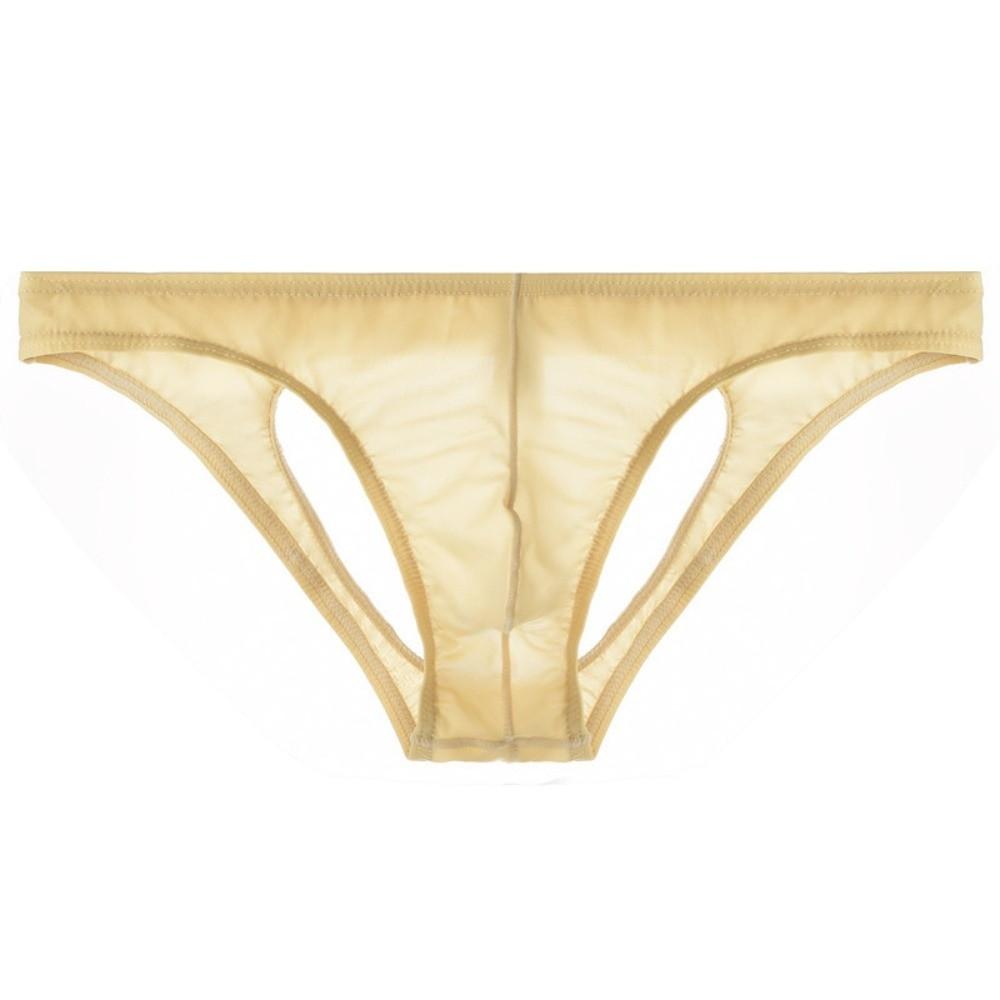 See-through Back Hole Briefs U Convex V Thongs Fashion Men's Pouch Shorts  Male