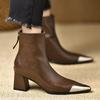 Designer Pointed Toe Women Modern Ankle Boots High Heels Short Booties Concise Office Lady Shoes
