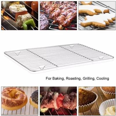 New Stainless Steel Cooling Rack Non-stick Silver BBQ Tray Baking Tray