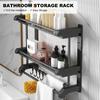 Bathroom Storage Rack Wall-mounted Stainless Steel Towel Rack for Toilet Bathroom Kitchen Hanging