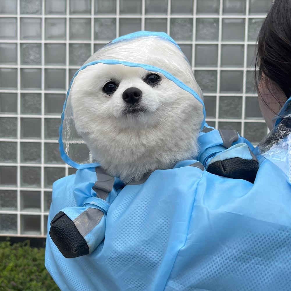All-inclusive Pet Cat Dog Four-legged Raincoat Rain Shoes Teddy Bear French Bulldog Outdoor Dog One-piece Raincoat Waterproof Supplies
