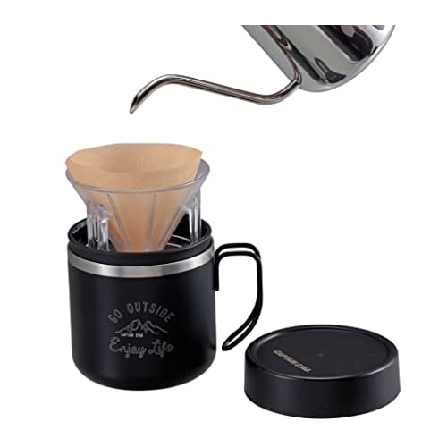 CAPTAIN STAG UW-3551 Pop-Up Coffee Dripper with Lid, Made In Japan, Clear, Dimensions: Approx. 85mm Diameter X 65mm Height
