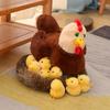Chicken Mommy Farm Hen Plush with Henhouse Plushie with 10 Little Chicks Toys Gifts Surprise for Kids Birthday Party