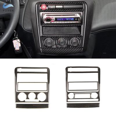 For Seat Ibiza 6l 2003 2004 2005 2006 2007 2008 Soft Carbon Fiber Car Styling Central Panel Heating CD AC Control Frame Trim