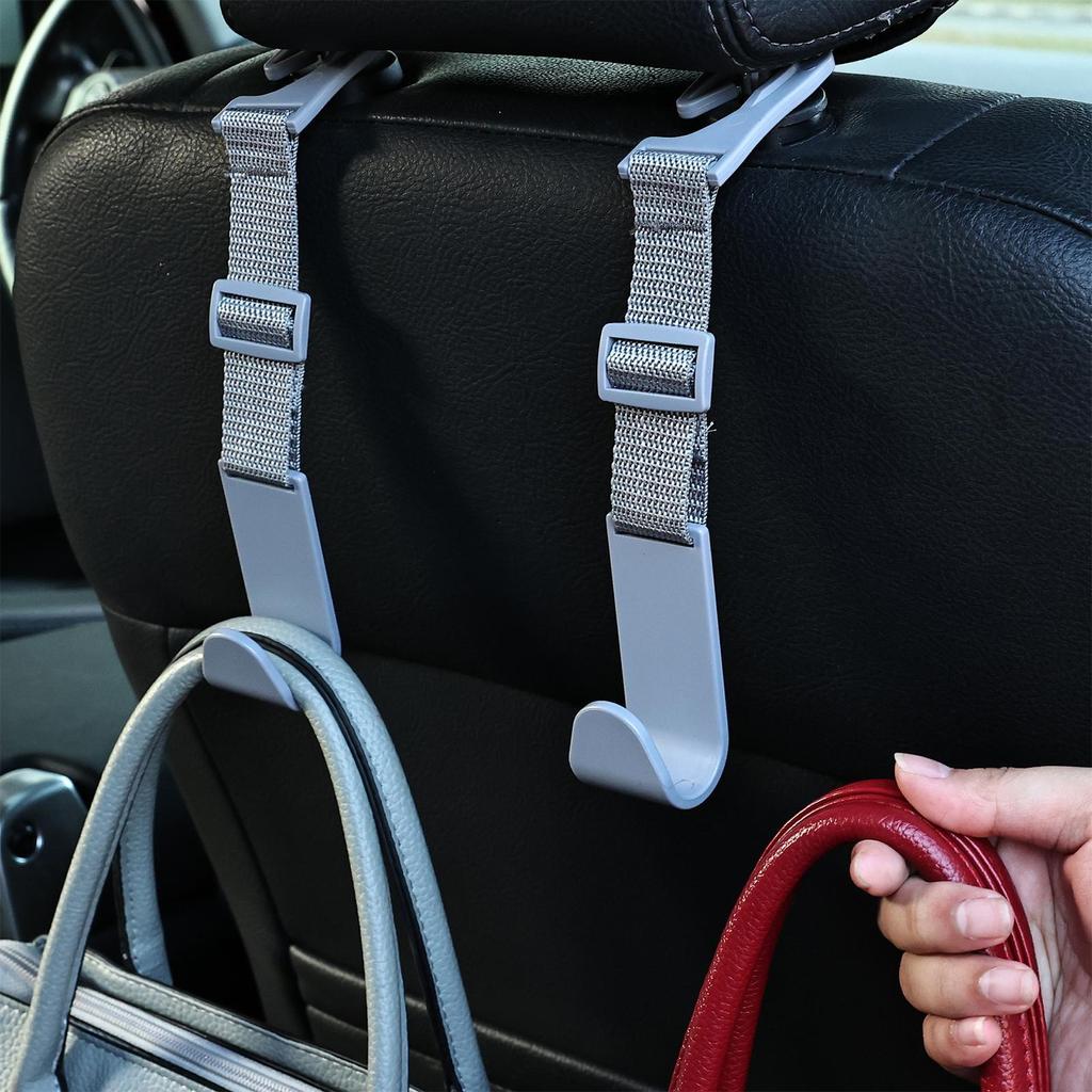 Car Seat Hooks Storage Hooks For Car Seat Headrest 4 Pieces Adjustable Bag Hanger Holder Backseat Organizer Vehicle Accessories