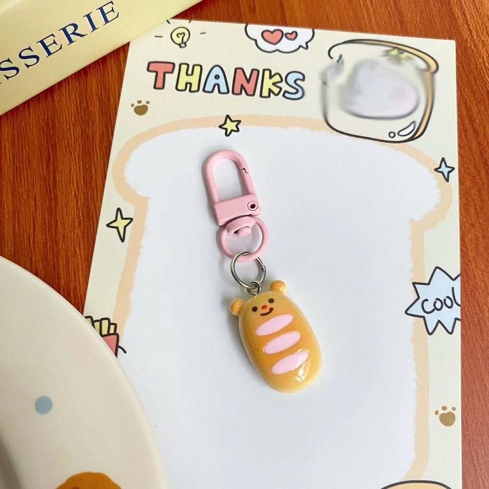 

Acrylic French Bread Bear Keychain Korean Style Key Ring Cute Cartoon Pendant Decoration Style E