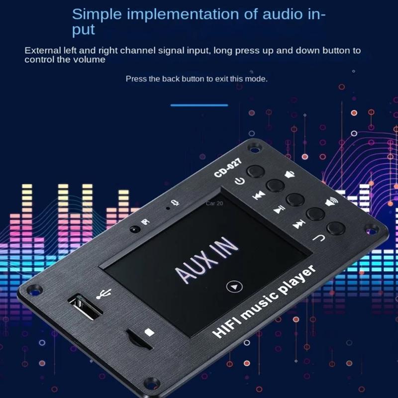 Upgrades MP3 Playback Panel with 2.8" Display Blue Tooth 5.1 LCD Display with Stereo Output Blue Tooth Connectivity