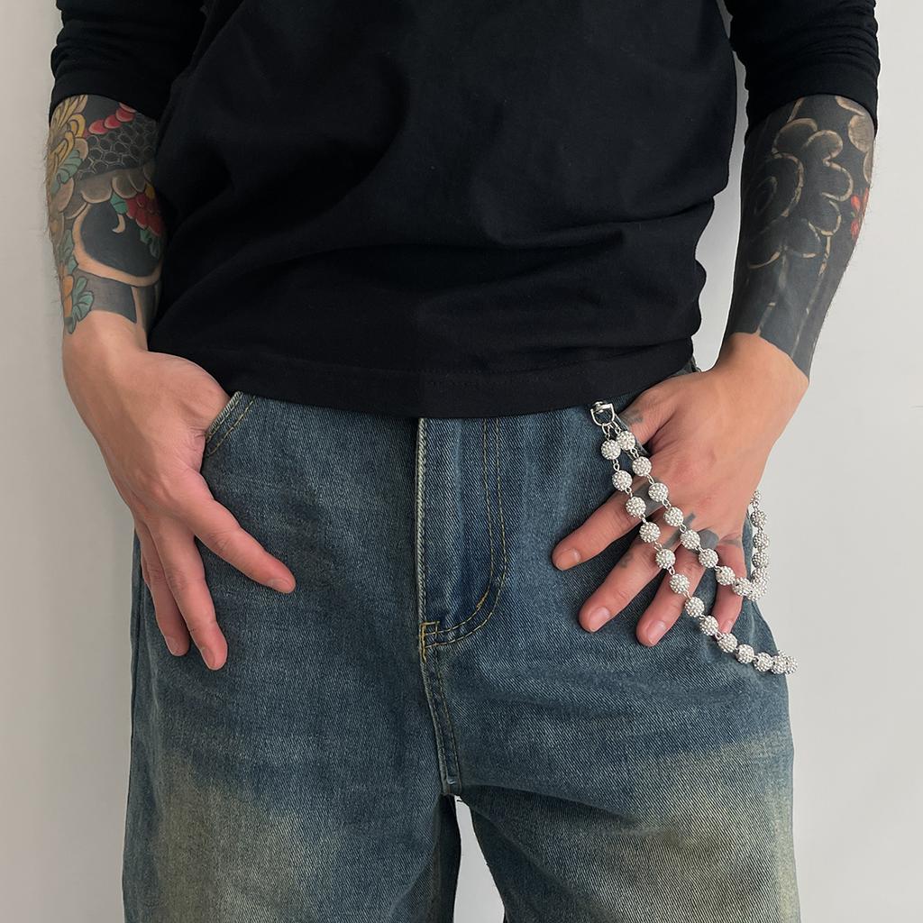 Ingemark Harajuku Řetízková peněženka s kamínky Řetěz na opasek pro muže Hip Hop Kalhoty Hipster Kalhoty Džíny Řetěz Rockové Šperky