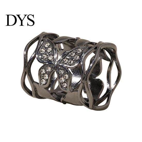 Fine Electroplated Scarf Ring Hollow-out Butterfly Ring, Rhinestone Holder, Elegant Stylish for Women Slide Shirts Neckerchiefs Shawls Silk