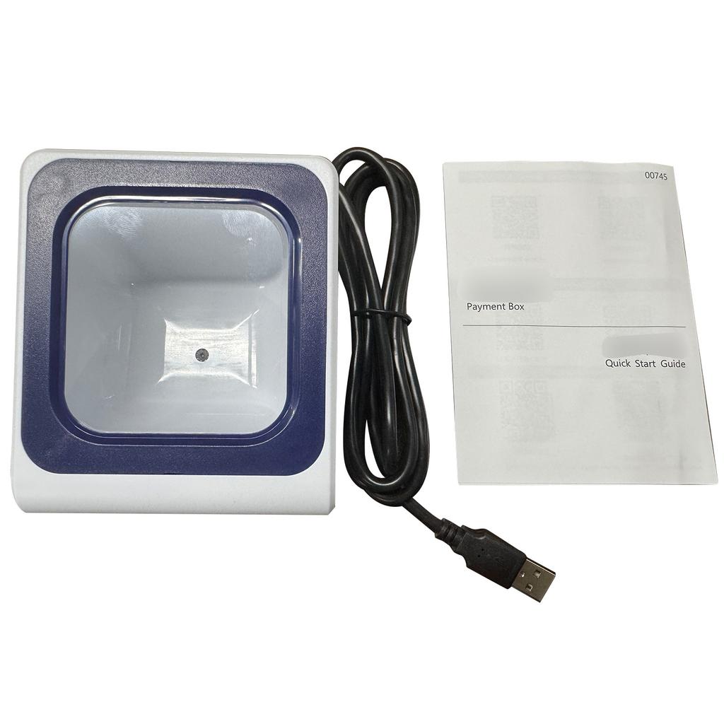Desktop Barcode Scanner for 2D 1D QR Bar Codes Payment Code Scanning Box with Voice Prompt
