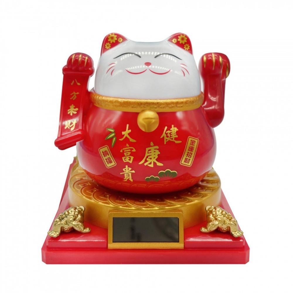 Solar Powered Mini Fortune Cat Decoration Wealth Welcoming Automotive Interior Supplies Office