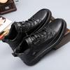 2025 autumn new formal men's leather shoes business office fashion men's shoes first layer cowhide high-top shoes can be