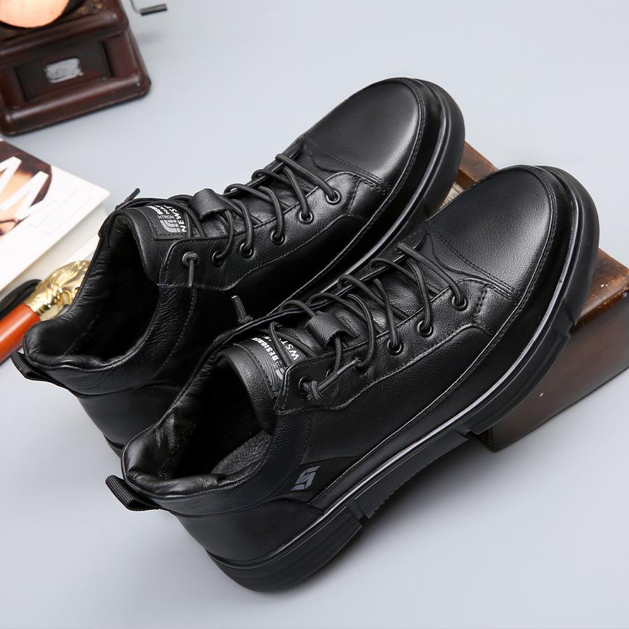 2025 autumn new formal men's leather shoes business office fashion men's shoes first layer cowhide high-top shoes can be