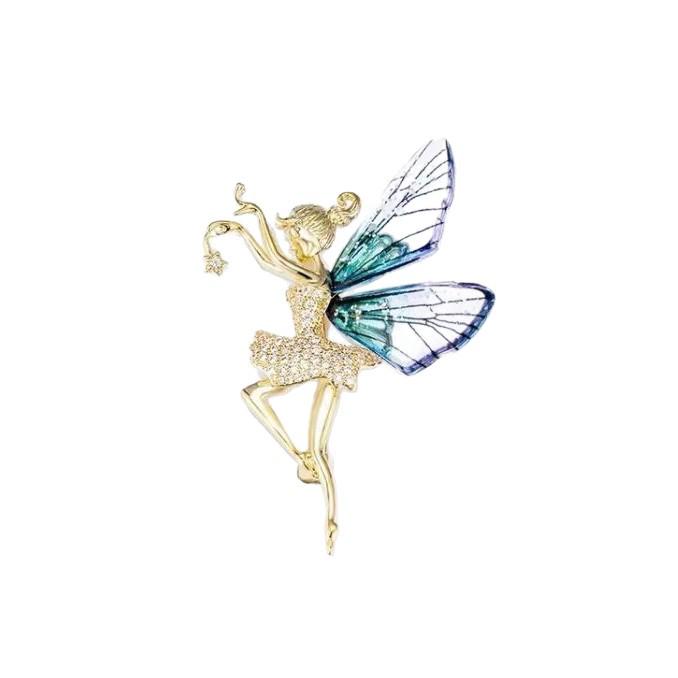 Angel Wings High-End Dancing Girl Brooch: Creative Coat Corsage and Clothing Accessory
