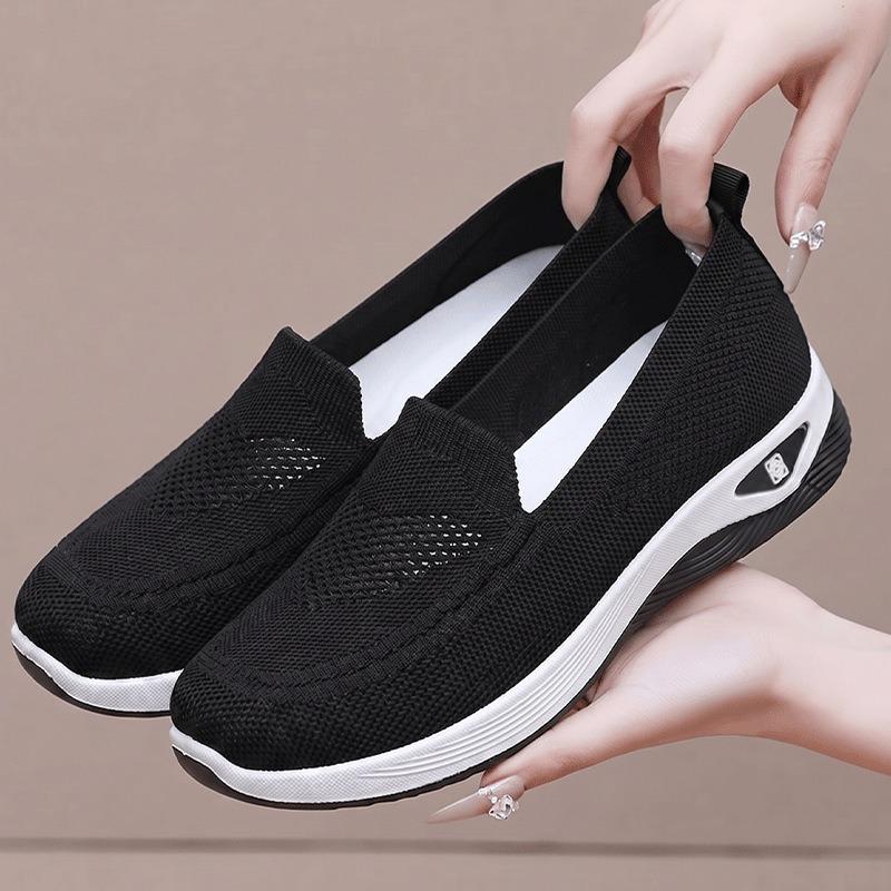 Flying woven lazy shoes women's one-pedal breathable soft-soled mesh shoes outdoor versatile casual shoes women