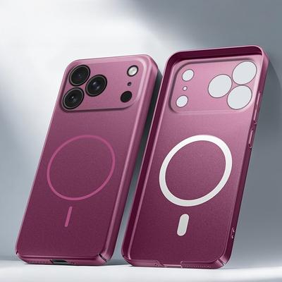 Matte PC Strong Magnetic Case For iPhone 17 Air 16 15 14 13 12 Pro Max For Magsafe Solid Color Ultra Thin Back Cover