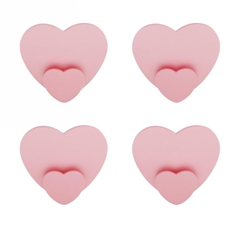 

ZNMW Pink Heart Adhesive Hooks