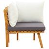vidaXL Garten-Ecksofa mit Kissen Massivholz Akazie