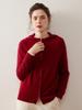 Felpa con cappuccio da donna in maglia di cashmere con zip - Morbida, delicata sulla pelle, spessa, cardigan tinta unita per Autunno/Inverno