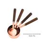 Gold-Plated Stainless Steel Measuring Cups & Spoons Set with Acacia Wood Handles – 8 Pieces