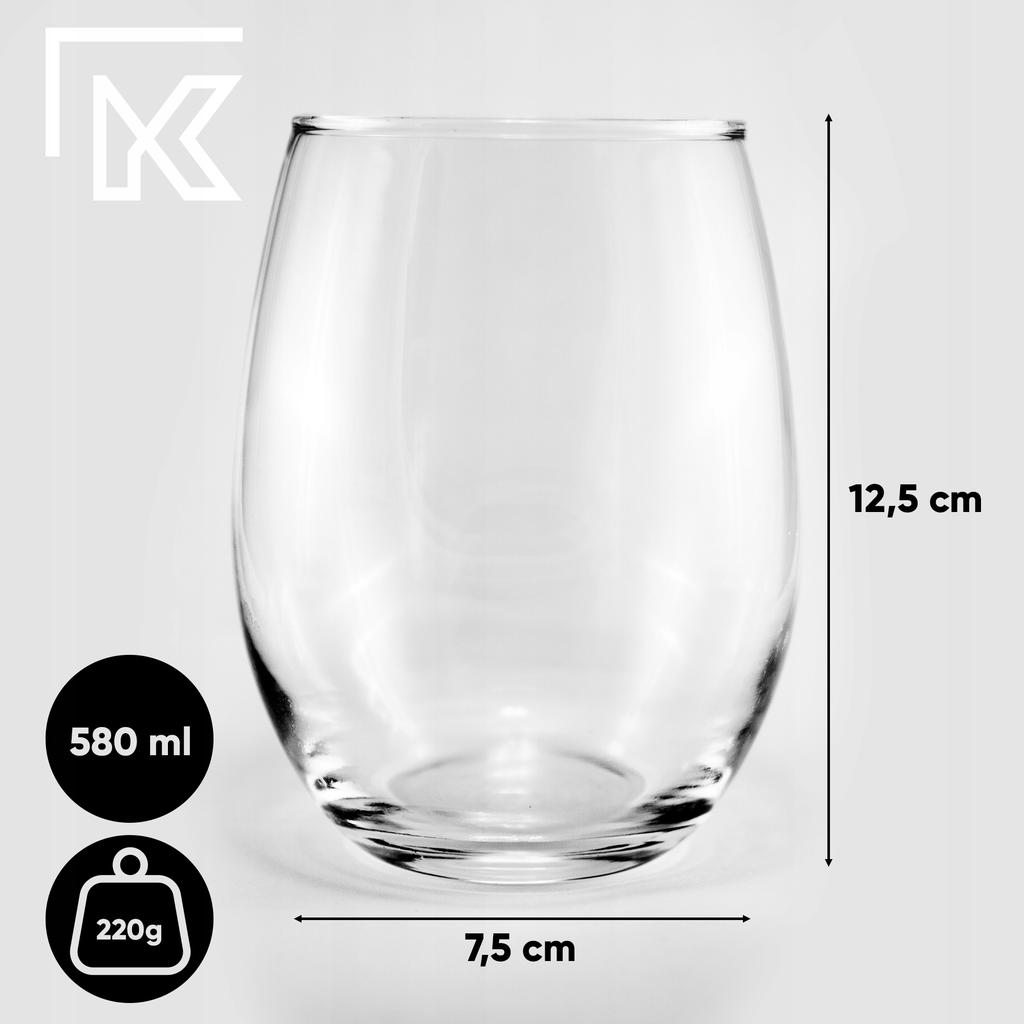 KADAX Szklanki Do Napojów Drinków Wina 580ml Szklanka Zestaw Szklanek