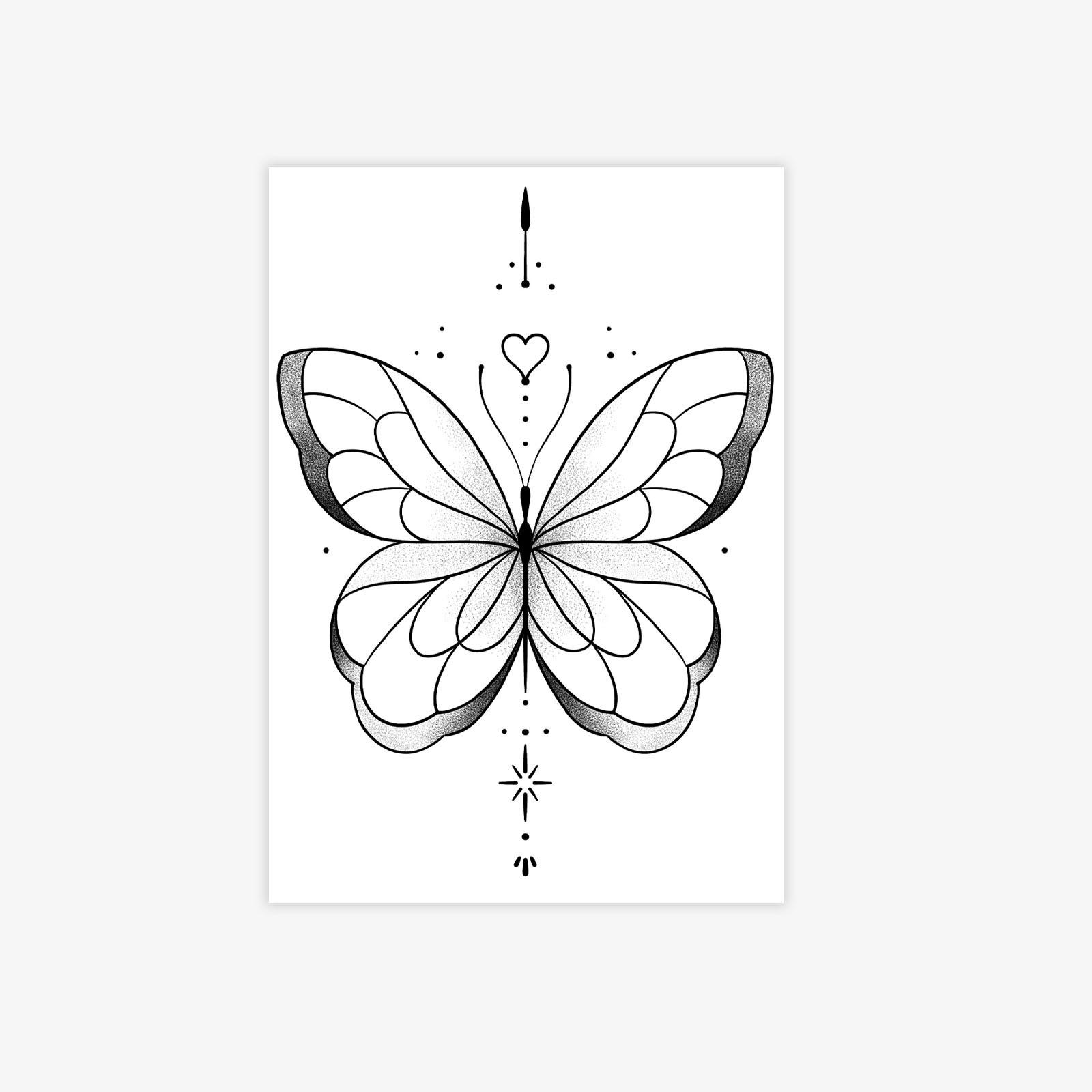 

Matte Tulle Butterfly Tattoo Sticker, Gentle Advanced Waterproof And Long-Lasting Wrist Exquisite Small Pattern 7*9