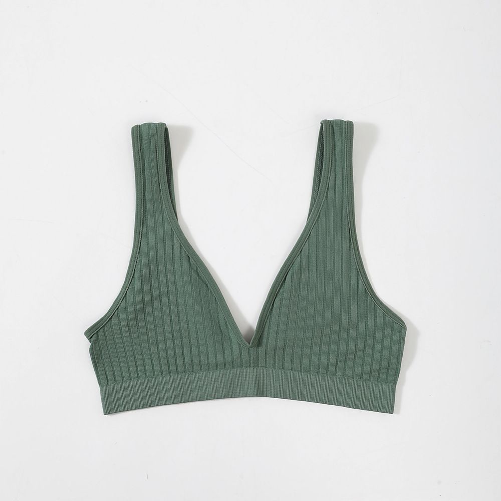 Tiefer V Übergröße BH Camisole Damen Sexy Sport Yoga Bustier Nahtlos Rückenfrei Schlafunterwäsche