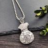 Vintage Thai silver long necklace flower pendant simple long sweater chain accessories women