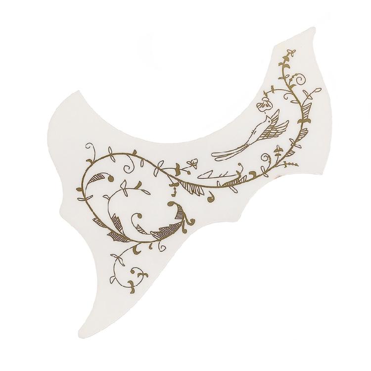 

Acoustic Guitar Accessory White Floral PVC Pickguard Long Lasting Adhesive Backing Surfaces Protector GQ444A 1
