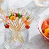 100Pcs Disposable Bamboo Skewers Food Picks Buffet Cupcake Fruit Fork Party Cake Dessert Salad Vegetable Sticks Toothpick Skewer
