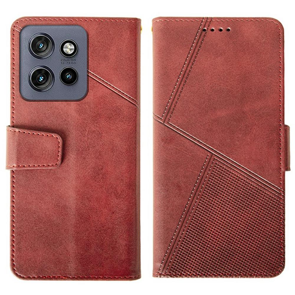 

For Motorola Edge 50 Neo 5G/Moto S50 5G/Thinkphone 25 5G Wallet Phone Case Calf Texture Stand Leather Cover Red