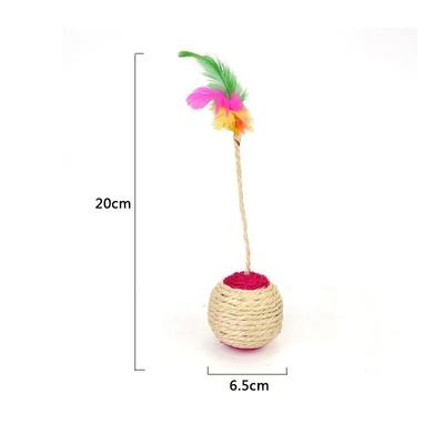 Katzenspielzeug, Sisal-Kratzball für Haustiere, Training, interaktives Spielzeug für Kätzchen, Katzenbedarf, lustiges Spiel, Federspielzeug, Katzenzubehör