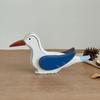 Wood Bird Statue, Nautical Seagull Figurine, Coastal Ocean Standing Sea Bird Statue for Home Bathroom, Living Room, Table Decor