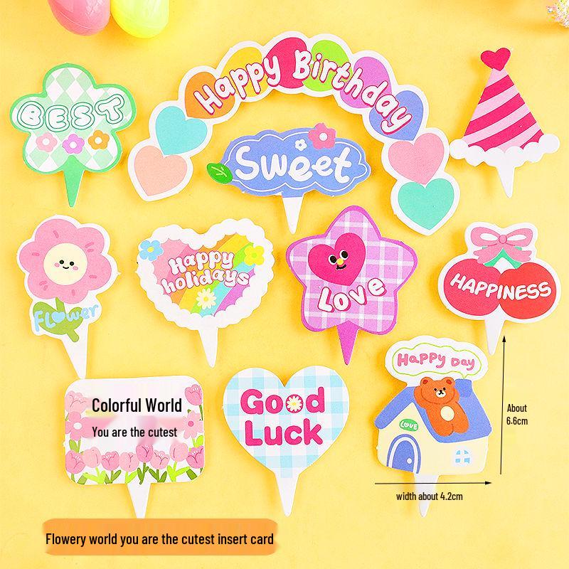 Sushi Cartoon Cupcake Toppers & Ice Cream Flag Picks for Happy Birthday Desserts