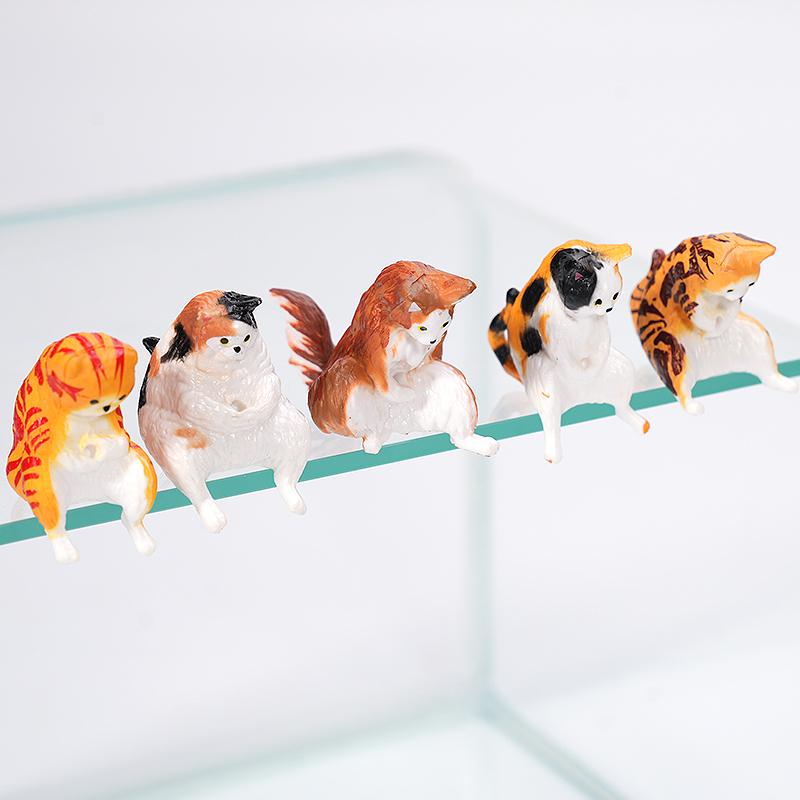 10Pcs Animal Cat Fish Tank Decoration Landscaping Hangable Decors Landscape Aquatic Pet Fishtank Ornament Desktop Accessories