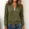 Women's Knitted Zip Front Cardigan Long Sleeve Color Casual Jacket