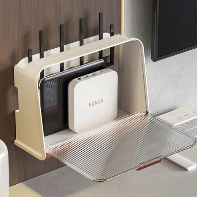 Trådlös Router Organiser Kabelhanteringslåda Dammtät Allt-i-ett-lösning för Wi-Fi-modem Grenuttag och Sladdförvaring