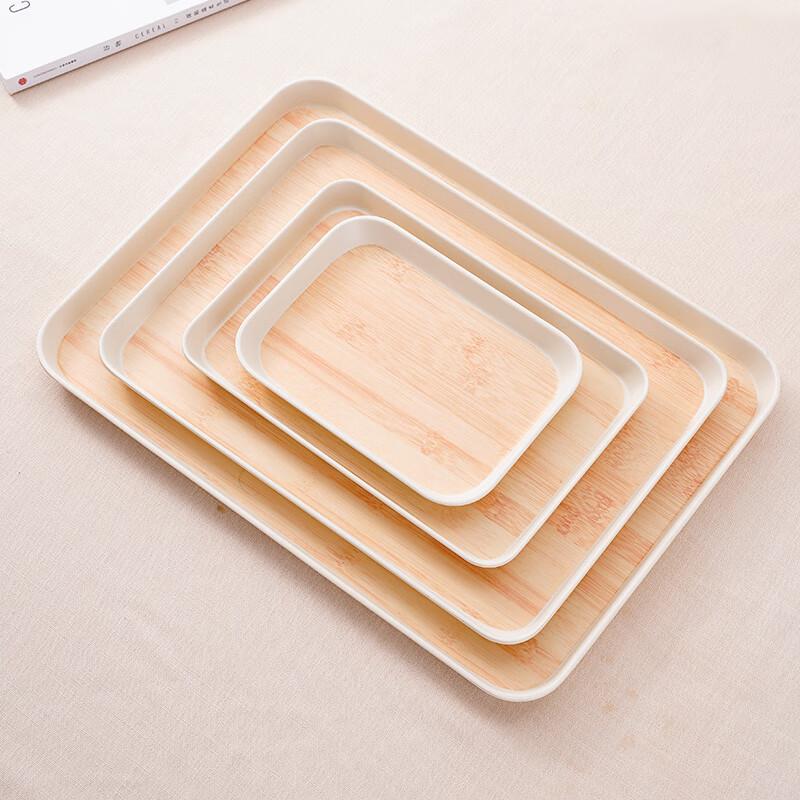 Yangge Melamine Bamboo Wood Grain Serving Trays
