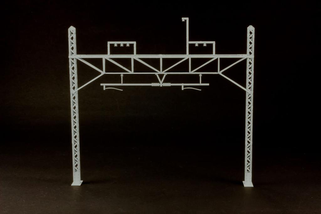 PLUMPMOA Spur H Oberleitung Papierdiorama Zubehör 1/80 Mast, grau, unmontiert, Bausatz, MS068,