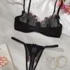 Petal exy lingerie sets ultra-thin two-piece set open crotch women's sex set