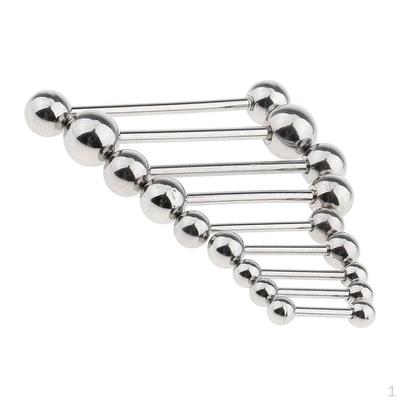 9 ks Nerezový kroužek na činku na obočí Tragus 18/16g