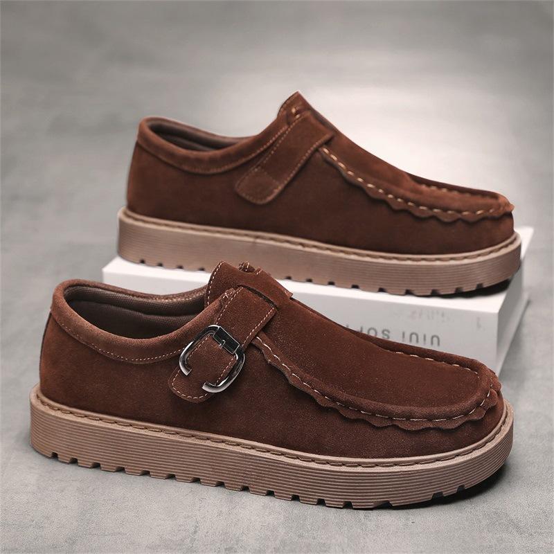 British style retro soft-soled casual leather shoes youth large size snail shoes driving shoes board shoes