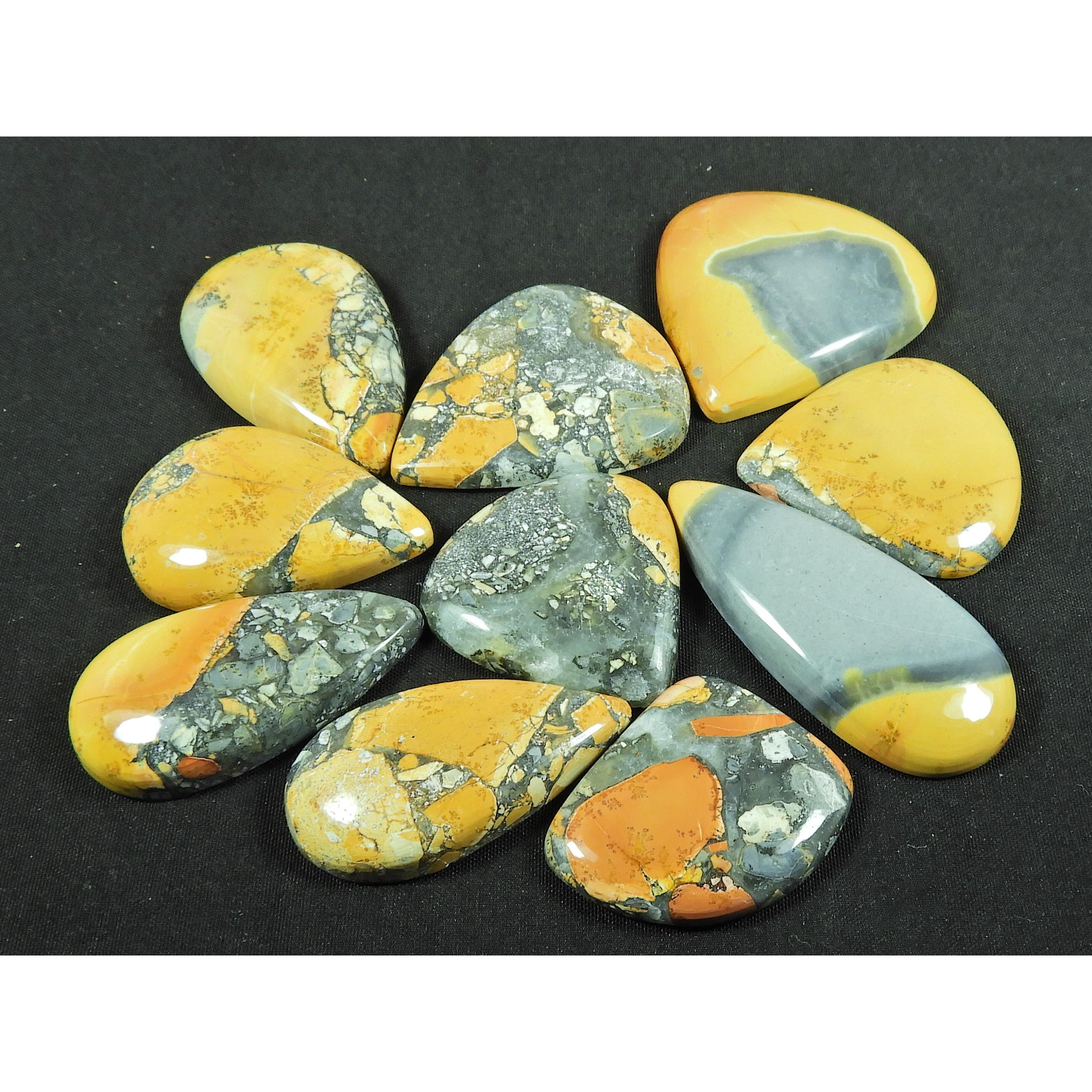 

26-47 MM Natural Malingano Jasper Mix Cabochon Gemstone 10Pcs Lot 436Cts SY-366