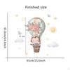 Cartoon Animal Wall Decal Air Balloon Sticker Flower Lovely Art PVC for
