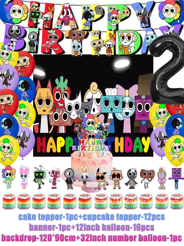 Game DANDYS World Theme Birthday Party Supplies Decoration Disposable Tableware Dandy's DIY Balloon Plate Cup Backdrop Kid Gift