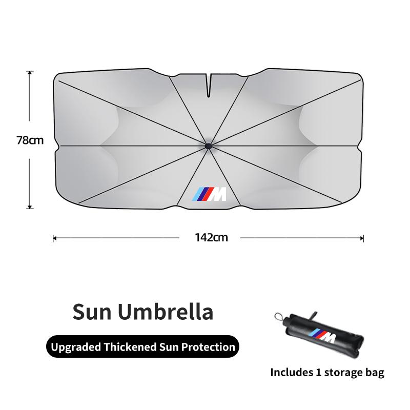 KXMHU1 Car Sticker Car Sunshade Windshield Umbrella Sun Protection Accessories For BMW M Performance 1 2 3 4 5 7 Series X1 X2 X3 X4 X5
