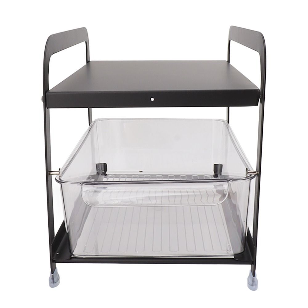 PET Clear Drawer Kitchen Sink Rack Anti Slip Foot Pull Out Drawer Basket for Kitchen Cabinet