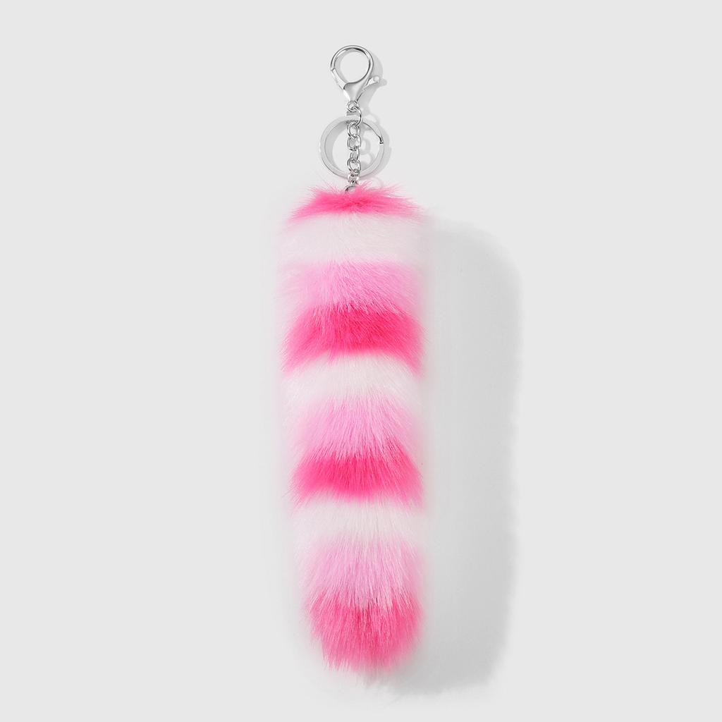 Fox Tail Keychain Irregular Car Keychain Bag Pendant Tail Animal Style Leopard Colored Keychain Cute Plush Keychain For Women