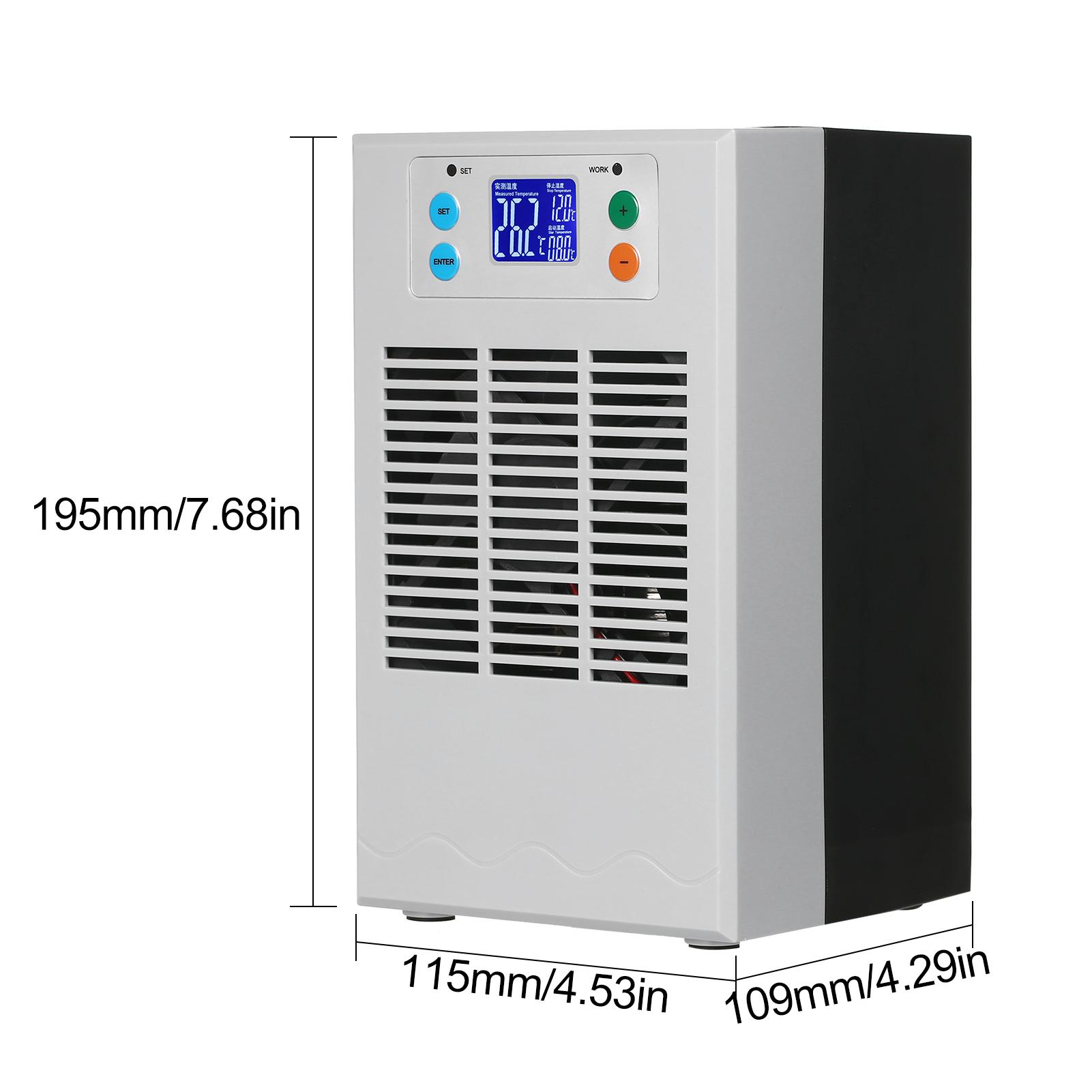 100W 30L Small Fish Water Heater & Chiller Aquarium Chiller Semiconductor Electronic Aquarium Cooler LCD Display Quiet Digital Fish Cooling